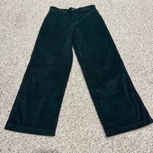 Madewell Wide Leg Corduroy Pants in Dark Green